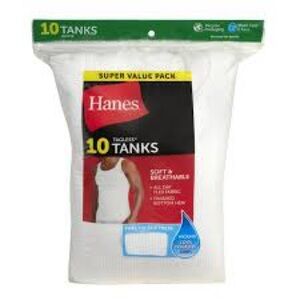 Hanes Men's Super Value Pack
White Tank Undershirts, 10 Pack